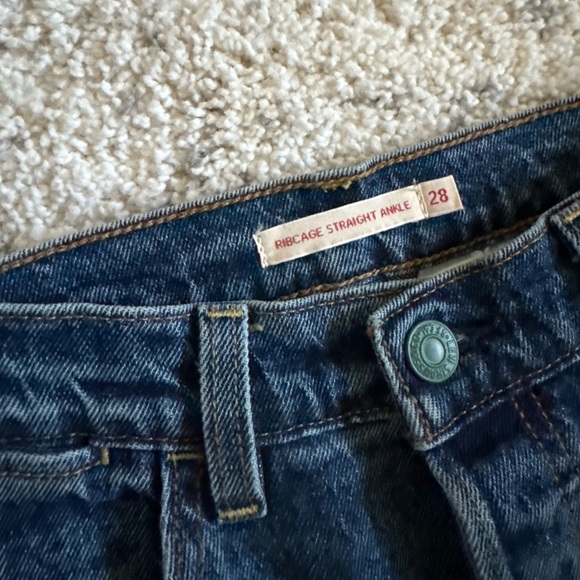 Levi‘s Cinch Ribcage Straight Ankle Jeans Sz 28 in Blue Viral Trend - Picture 3 of 8